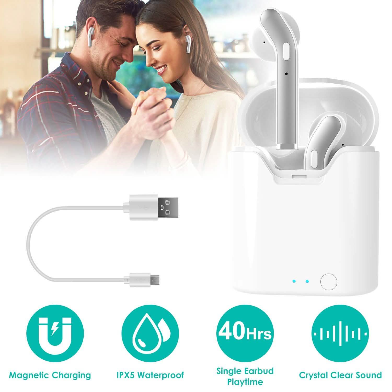 IPX5 Waterproof Wireless 5.0 TWS Earbuds Headphones & Audio - DailySale