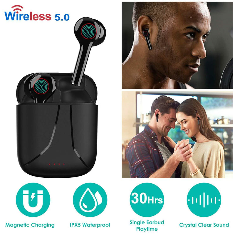 IPX5 Waterproof Wireless 5.0 TWS Earbuds Wireless Headset with Mic Headphones & Audio - DailySale