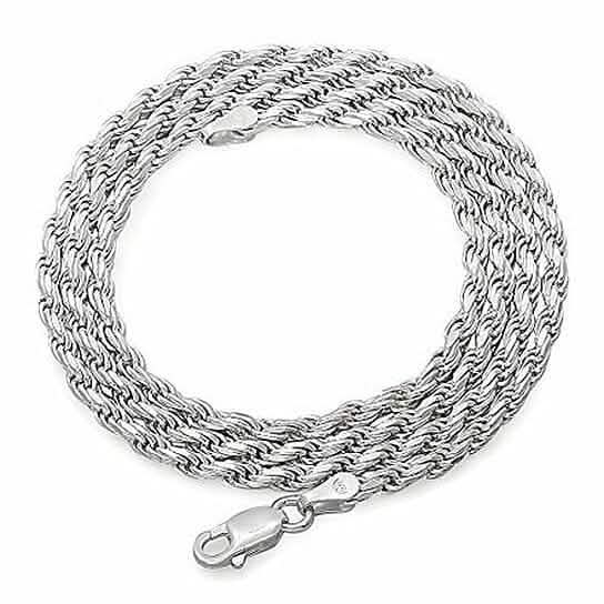 Italian 925 Silver Filled High Polish Finsh Rope Chain Necklaces - DailySale