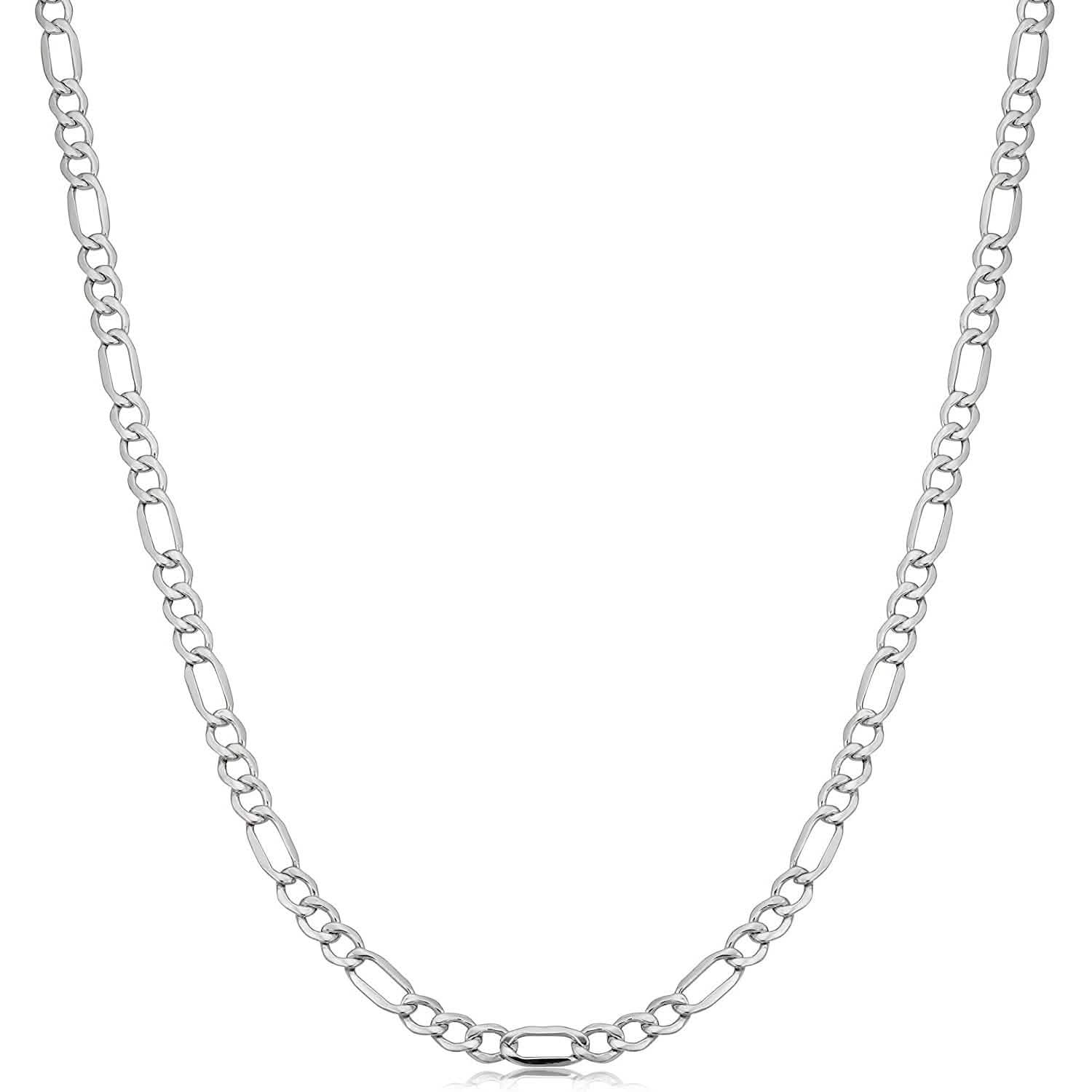 Italian Sterling Silver 3.5MM Figaro Chain Necklaces 16" - DailySale