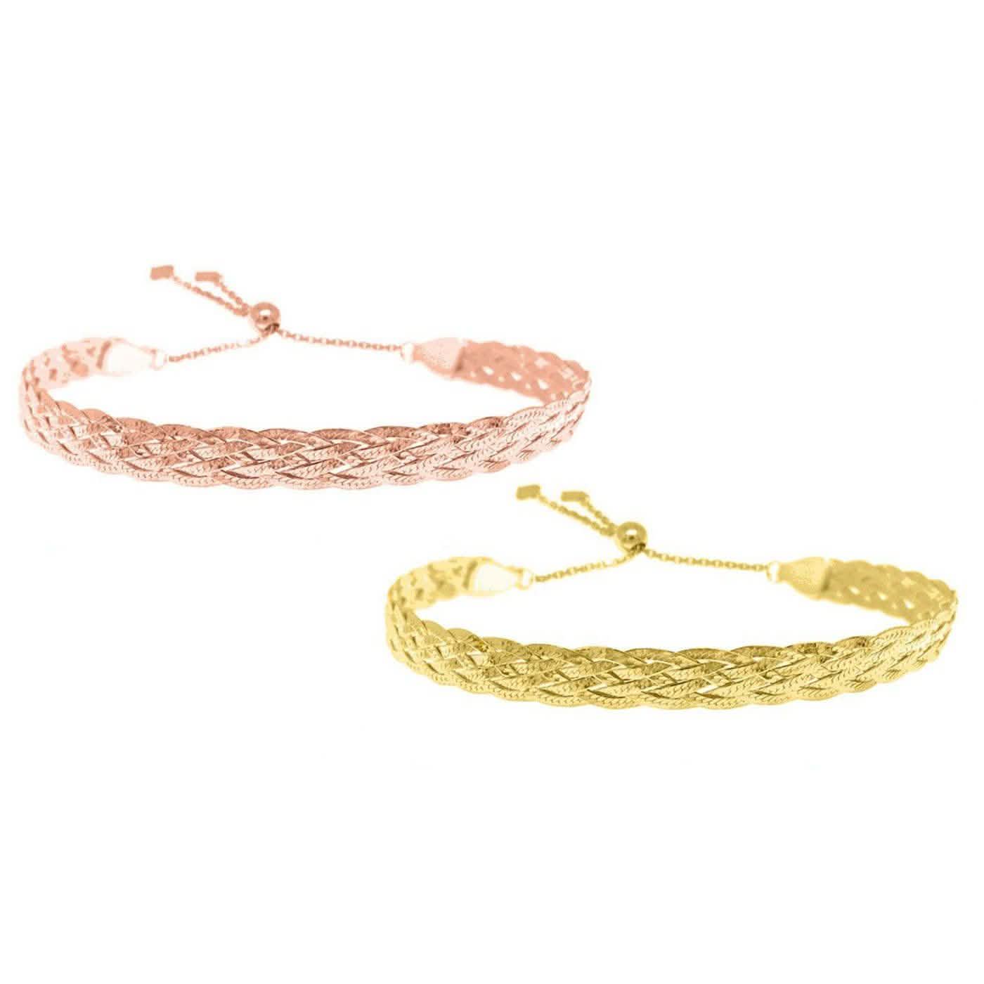 Italian Sterling Silver Adjustable Silver Bracelet Jewelry - DailySale