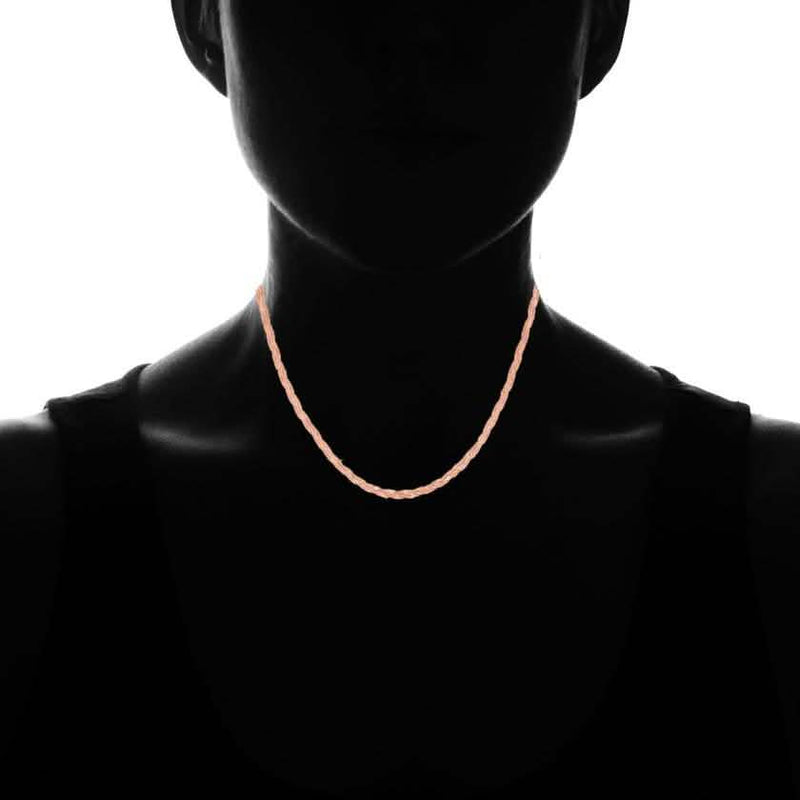 Italian Sterling Silver Braided Herringbone Necklace by Verona Necklaces - DailySale