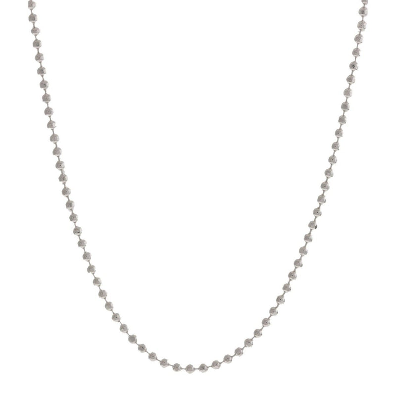 Italian Sterling Silver Diamond Cut Bead Chain Necklace Jewelry 24" - DailySale