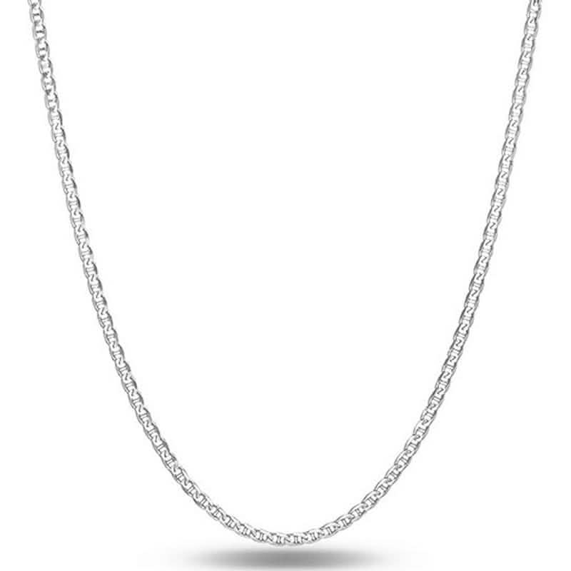 Italian Sterling Silver Mariner Link Chain Jewelry 16" - DailySale