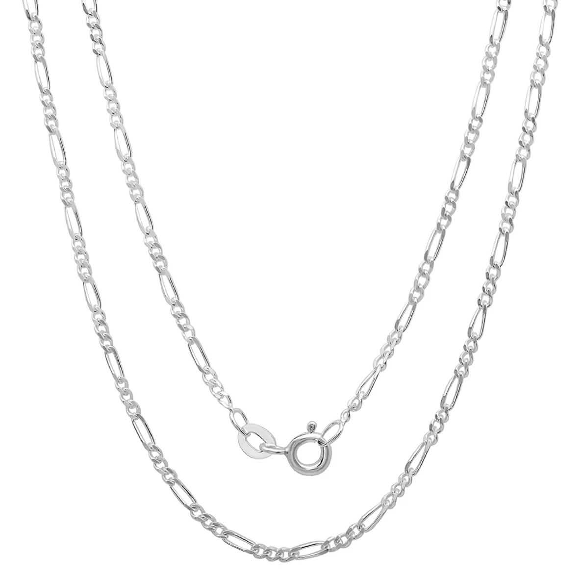 Italian Sterling Silver Unisex Figaro Chain Jewelry 16 - DailySale