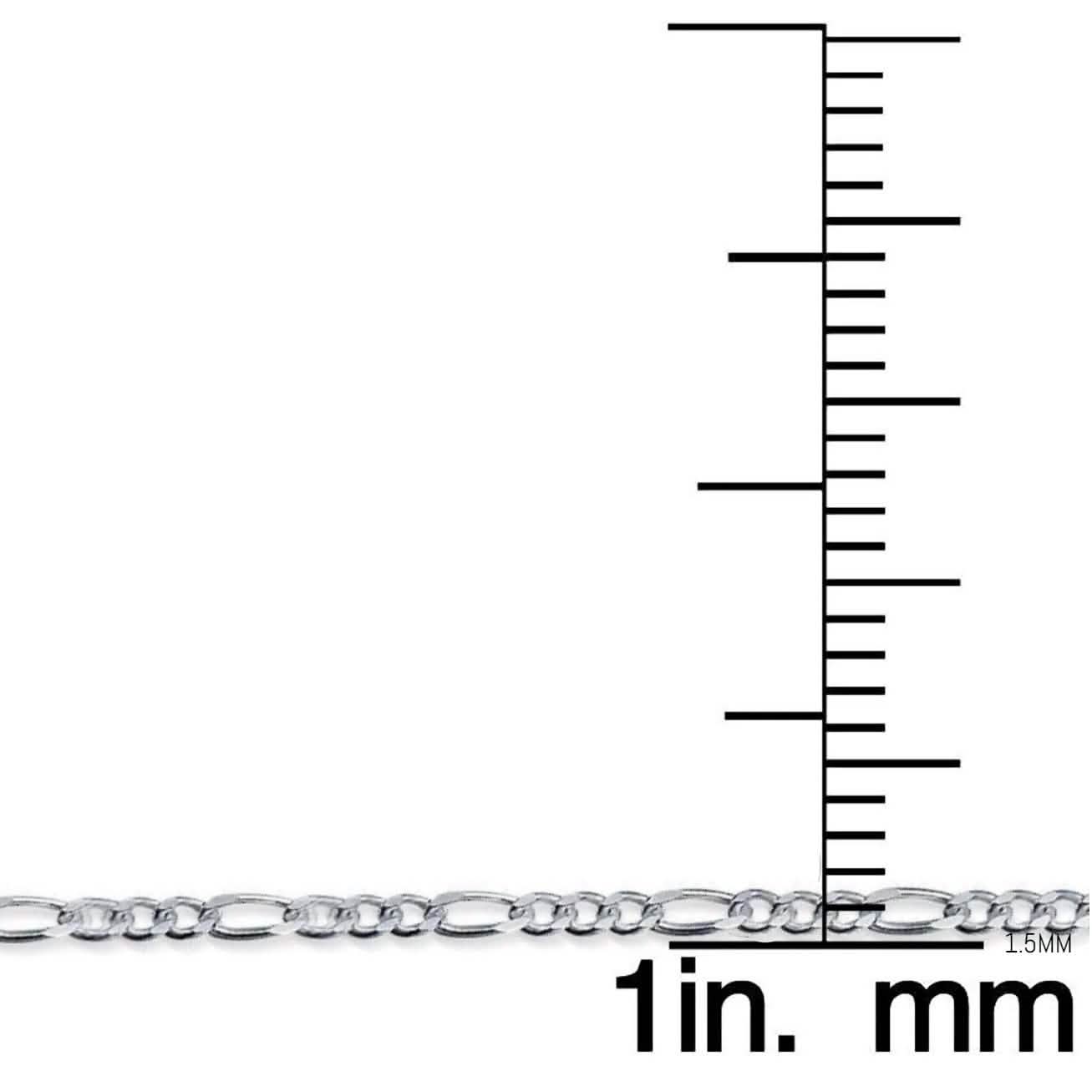 Italian Sterling Silver Unisex Figaro Chain Jewelry - DailySale