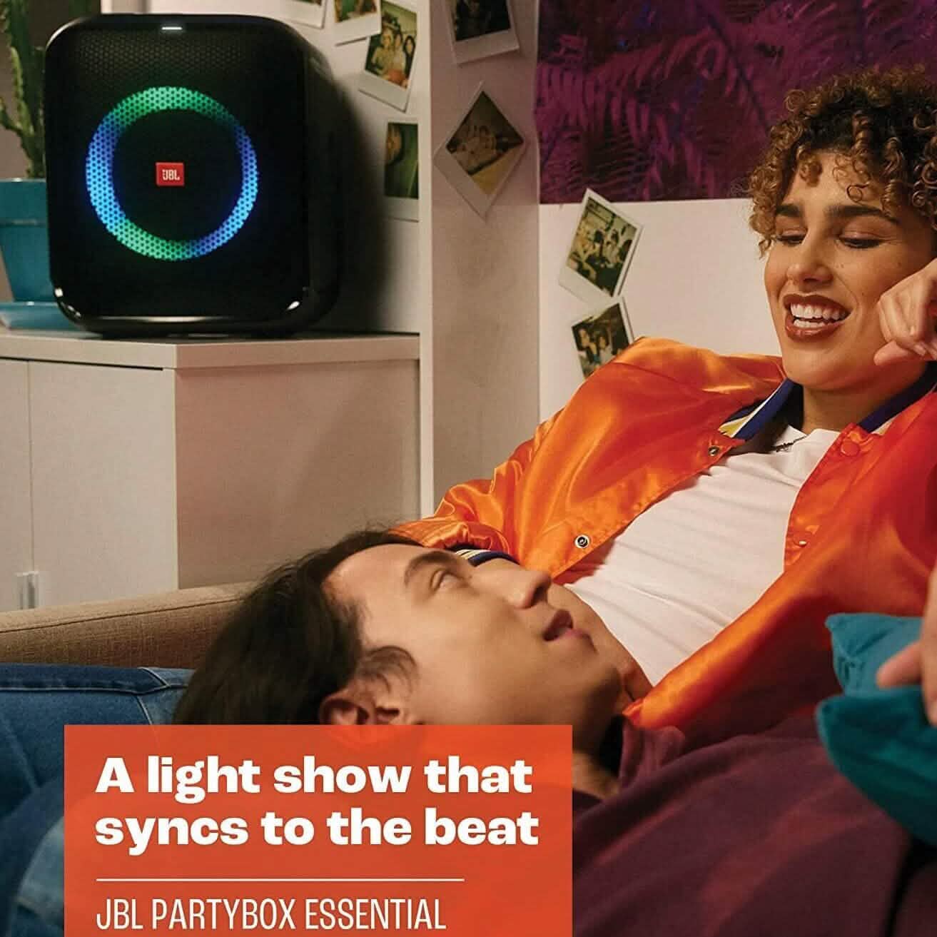 JBL Partybox Encore Essential 100W Sound Built-in Dynamic Light Show Splash Proof Speakers - DailySale