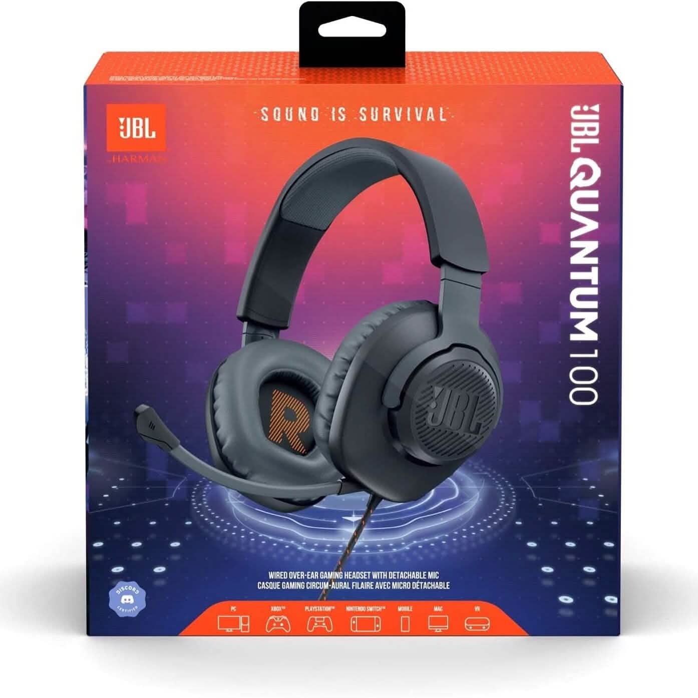 JBL Quantum 100 - Wired Over-Ear Gaming Headphones Headphones - DailySale