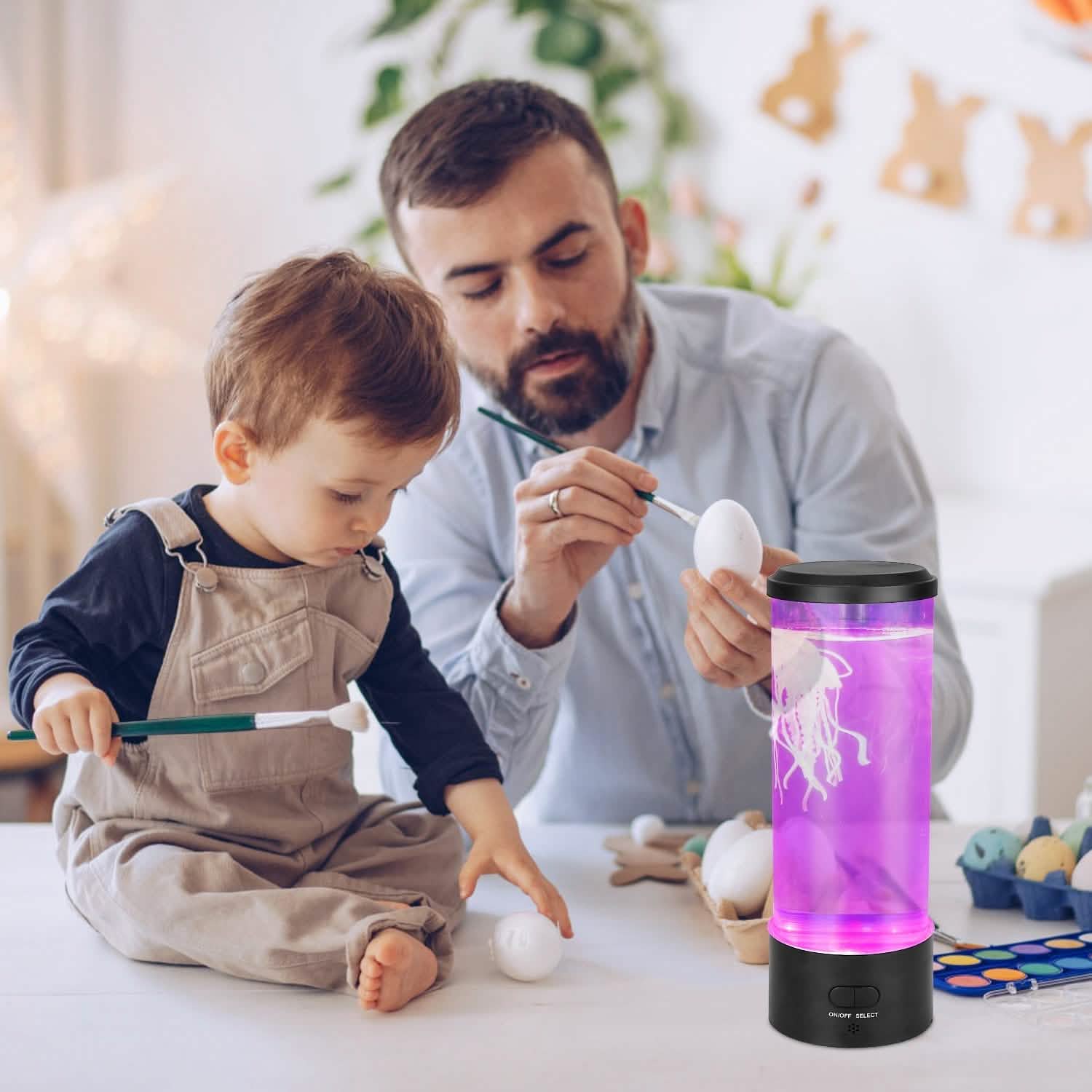 Jellyfish Lava Lamp Multicolor Changing Mood Night Light Indoor Lighting - DailySale