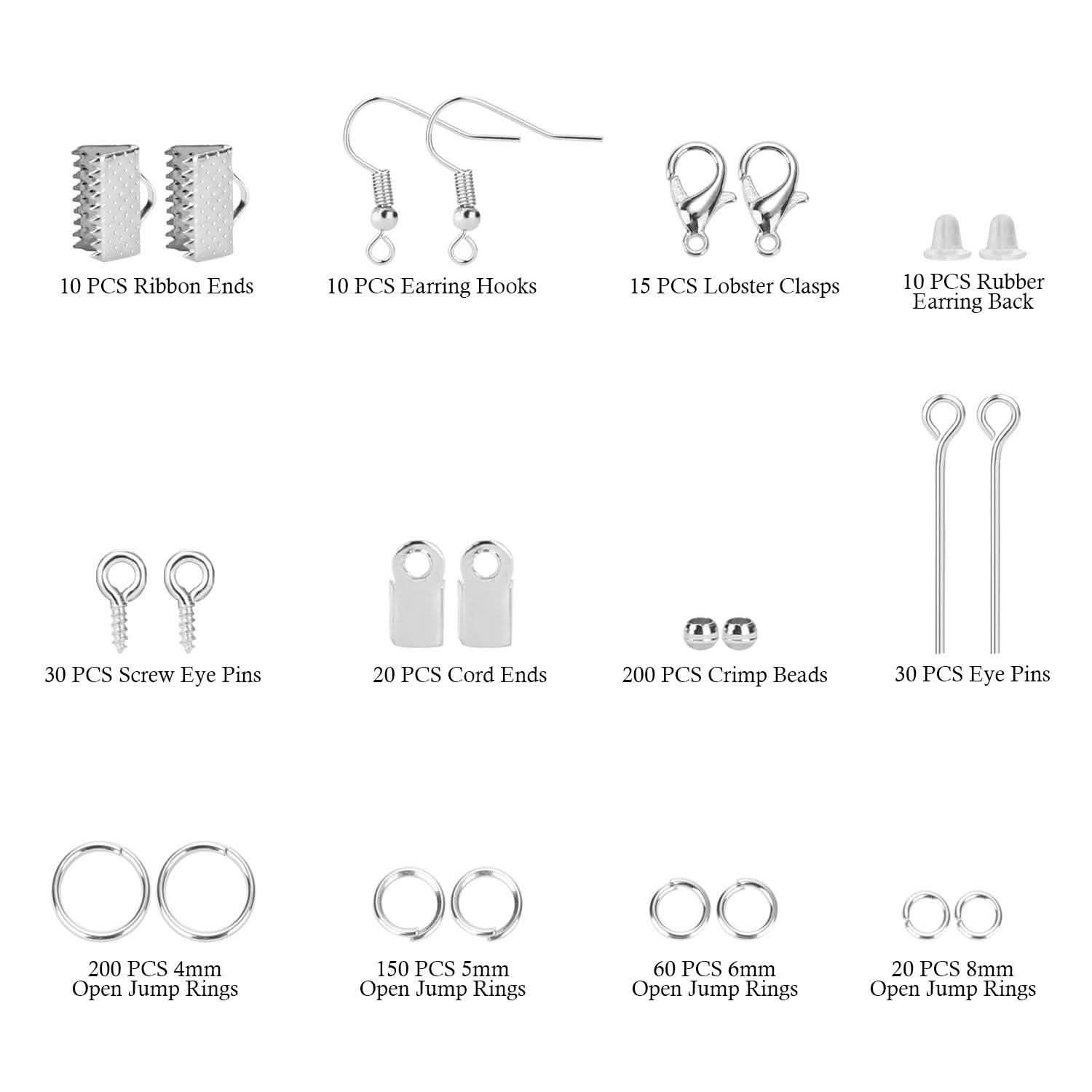 Jewelry Making Supplies Finding Kit Pliers Ribbon Ends Eye Pins Earring Hooks for DIY Craft Everything Else - DailySale