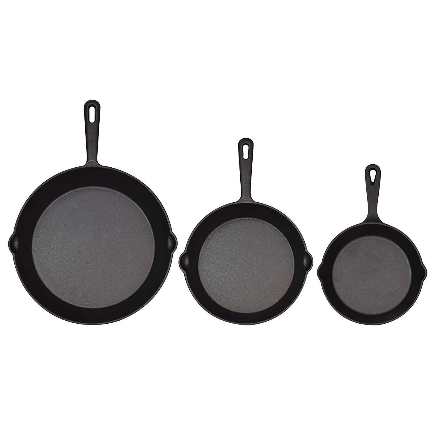 Jim Beam 3-Piece Cast Iron Skillets Kitchen Essentials - DailySale