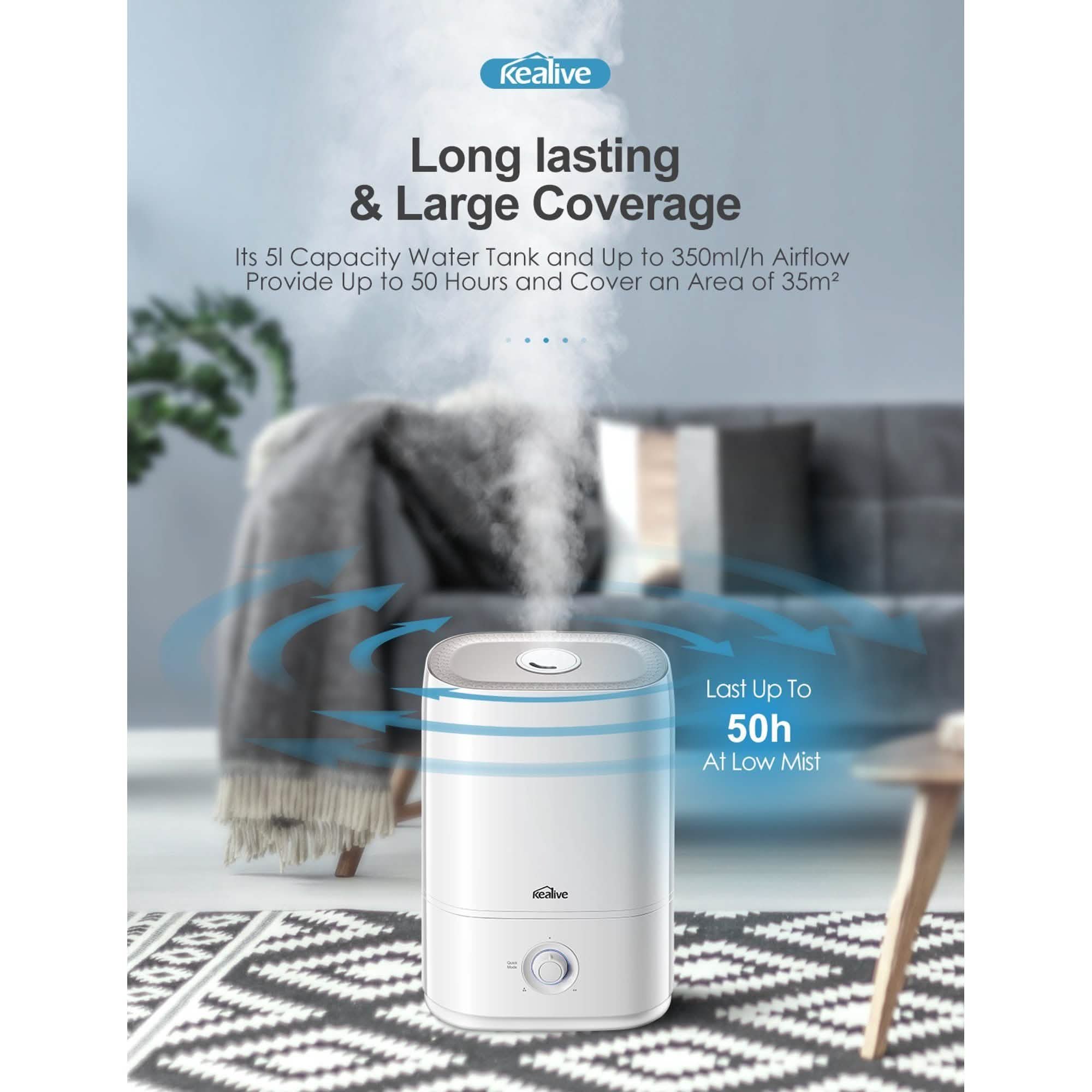 Kealive Cool Mist Humidifier Wellness - DailySale