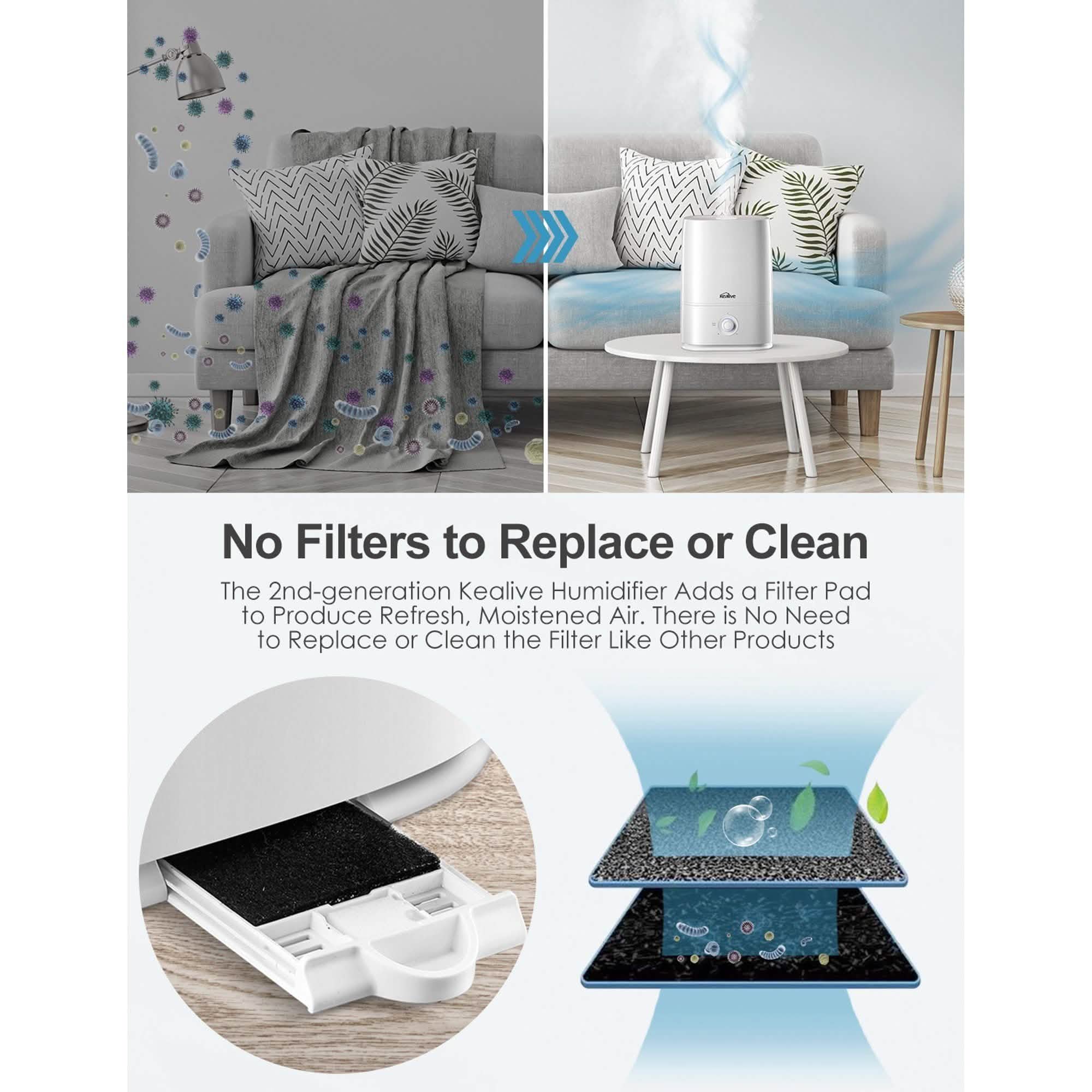 Kealive Cool Mist Humidifier Wellness - DailySale