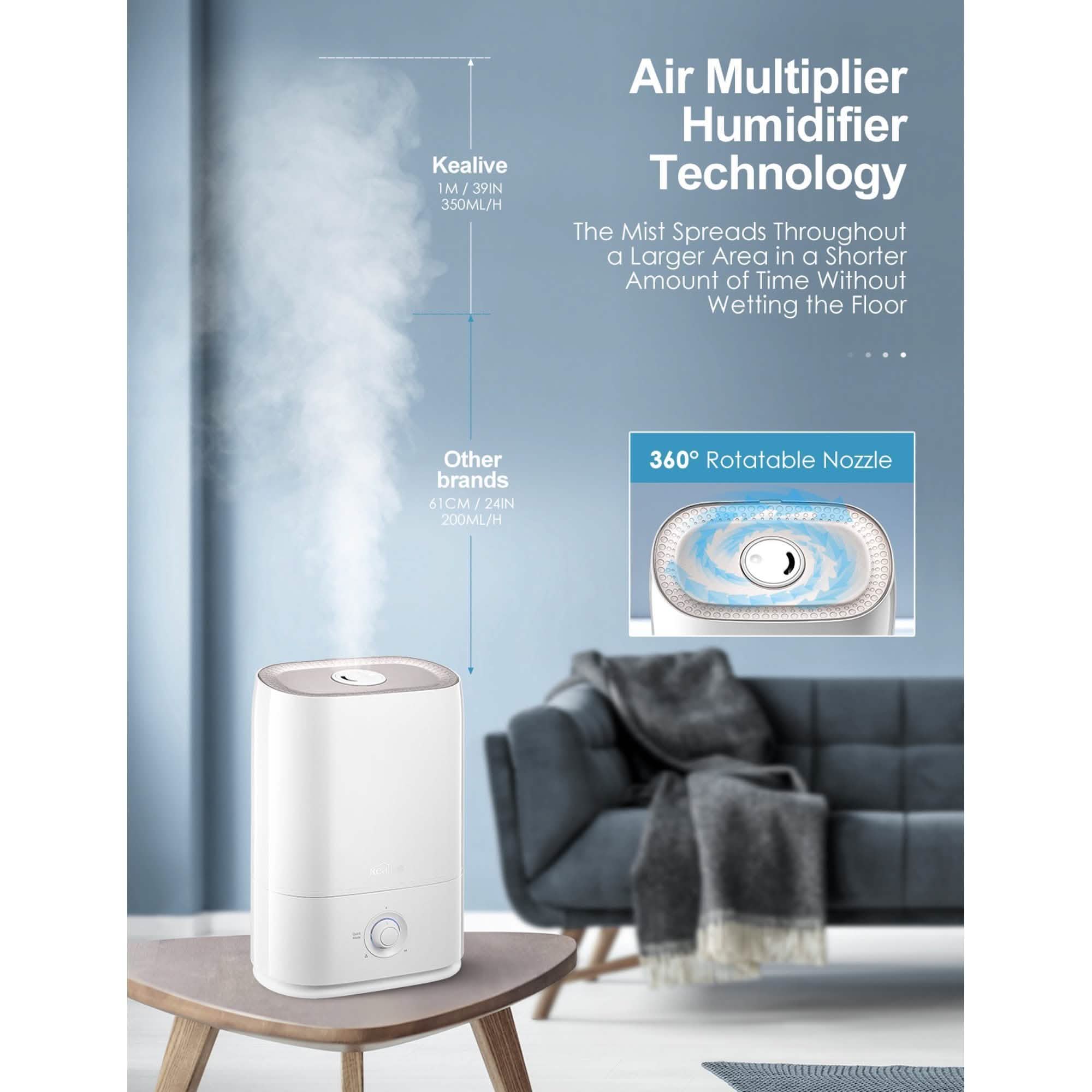 Kealive Cool Mist Humidifier Wellness - DailySale
