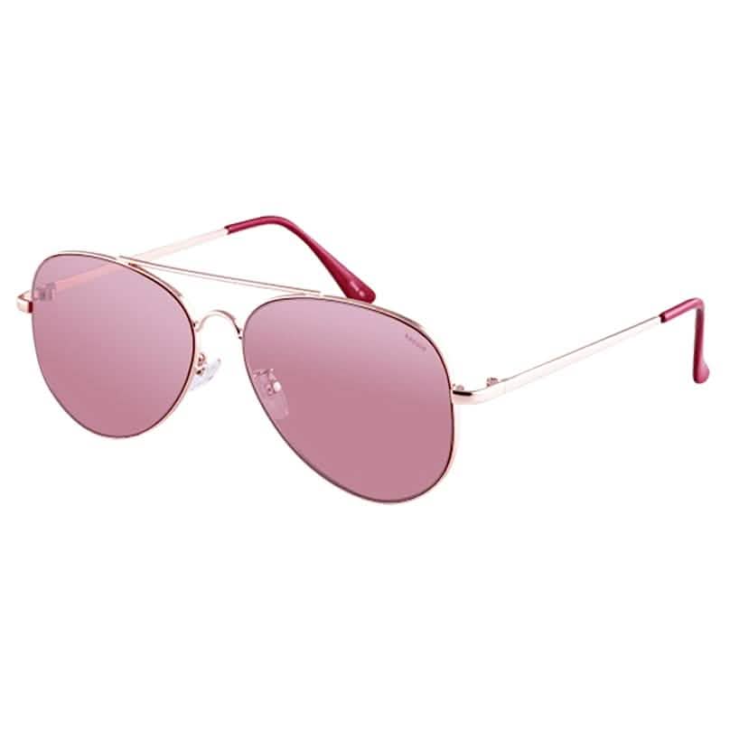 Kensie Carissa Women's Shiny Metal Aviator Sunglasses Women's Apparel Rose Gold/Red - DailySale
