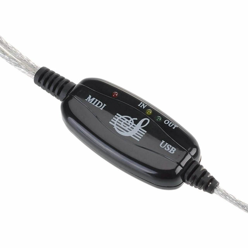 Keyboard to PC Adapter USB In-Out MIDI Interface Music Recording Converter Computer Accessories - DailySale