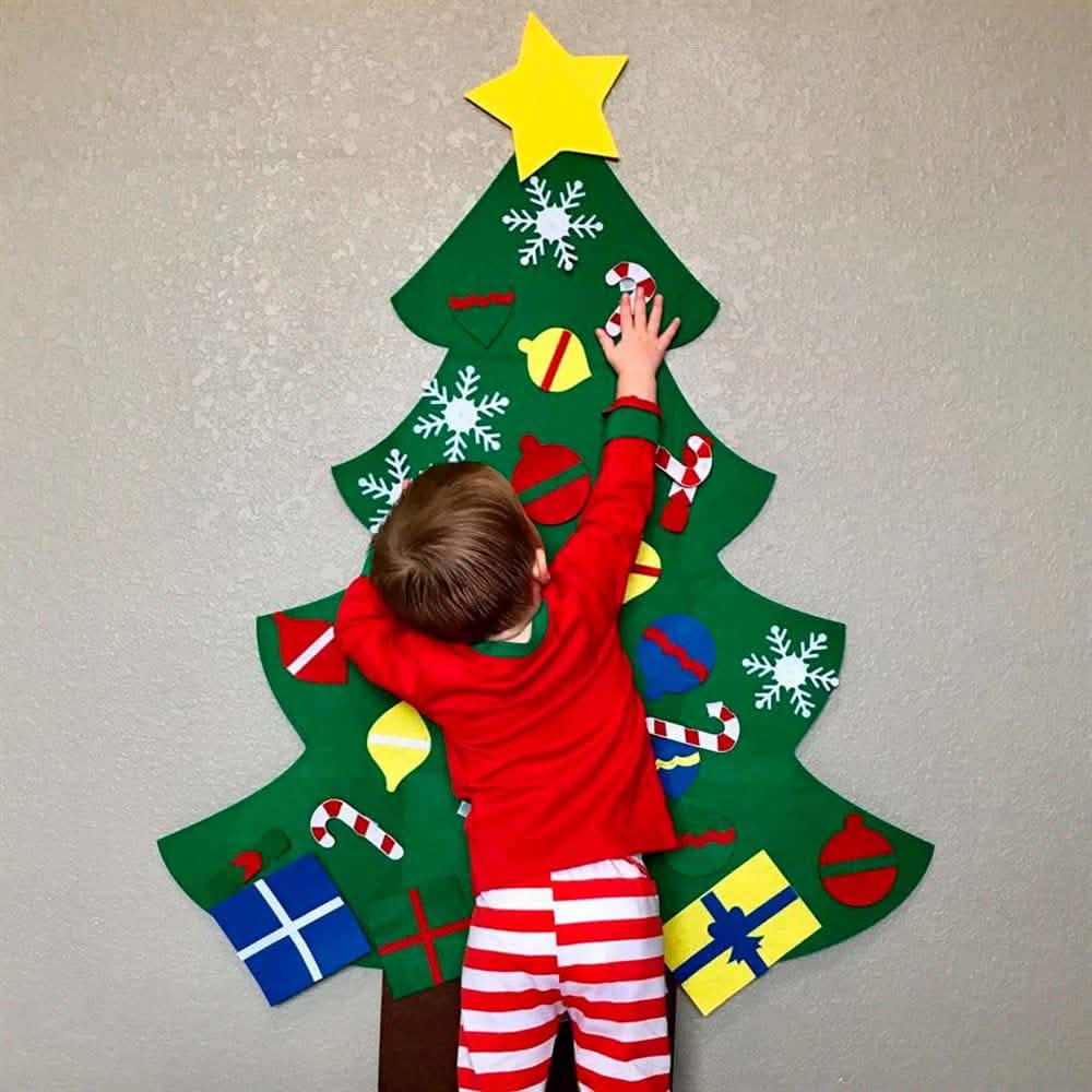 Kids Decorative DIY Felt Christmas Tree Lighting & Decor - DailySale