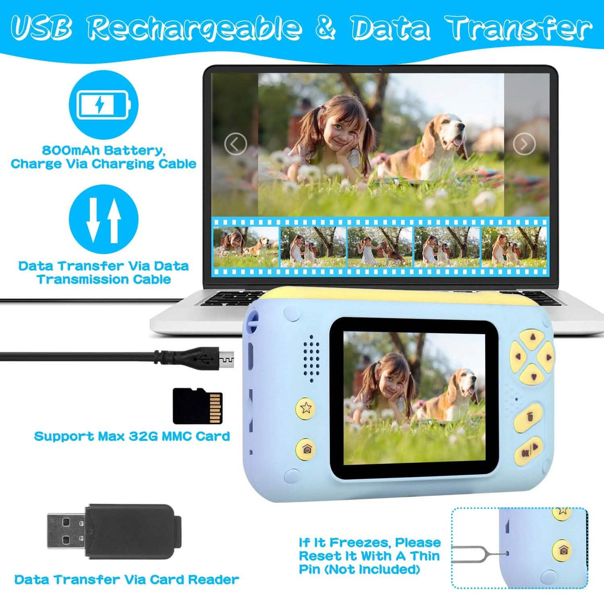 Kids Digital Camera with Flip Lens Cameras & Drones - DailySale