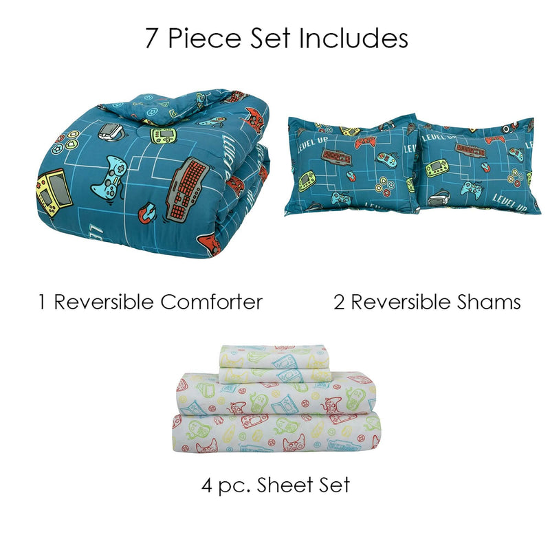 Kidz Mix Level Up Glow In The-Dark Bed In A Bag Bedding - DailySale