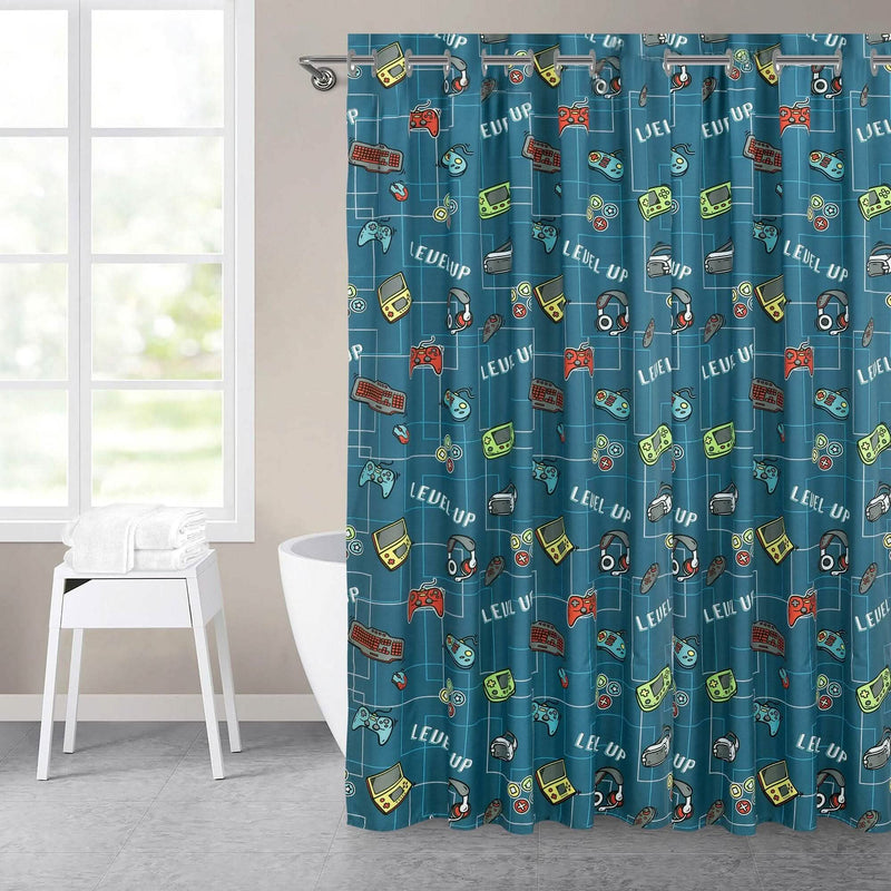 Kidz Mix Level Up Glow-in-the-Dark Shower Curtain Bath - DailySale