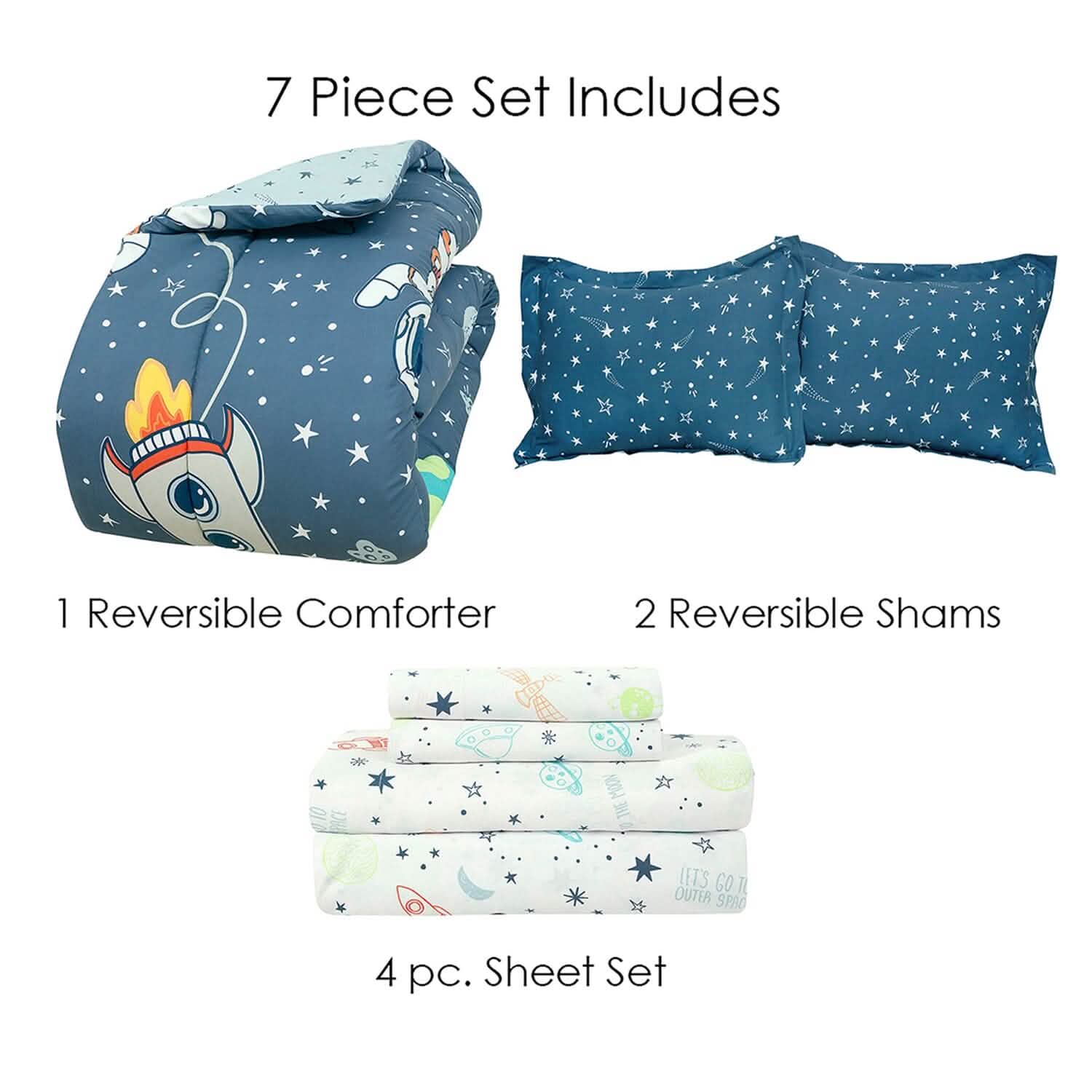 Kidz Mix Space Explorer Bed in a Bag Bedding - DailySale