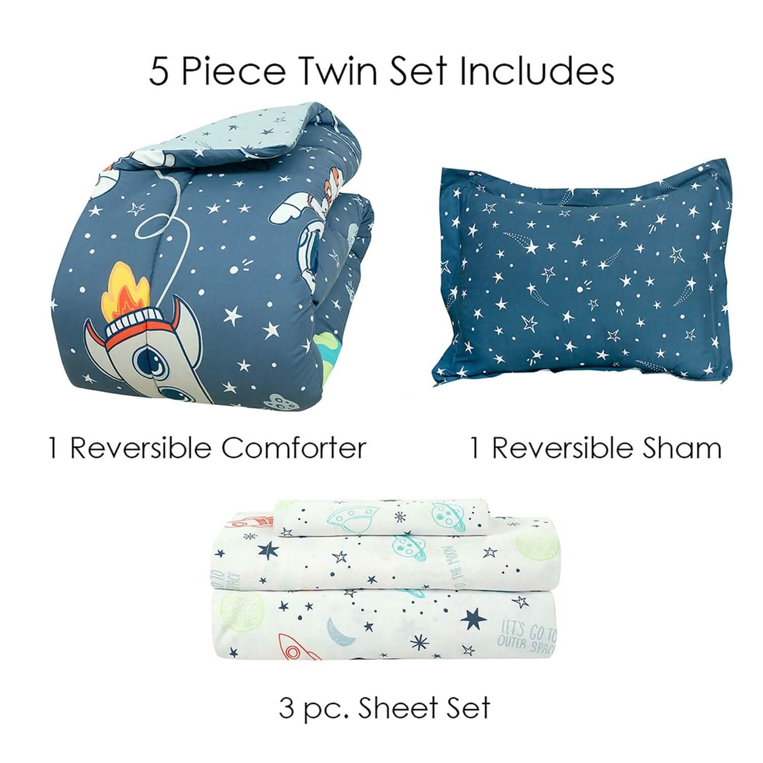 Kidz Mix Space Explorer Bed in a Bag Bedding - DailySale
