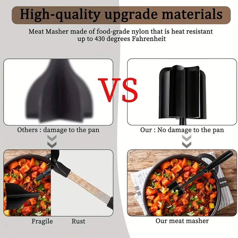 Kitchen Meat Chopper Ground Beef Masher Utensil Heat Resistant Non-Stick Kitchen Tools & Gadgets - DailySale