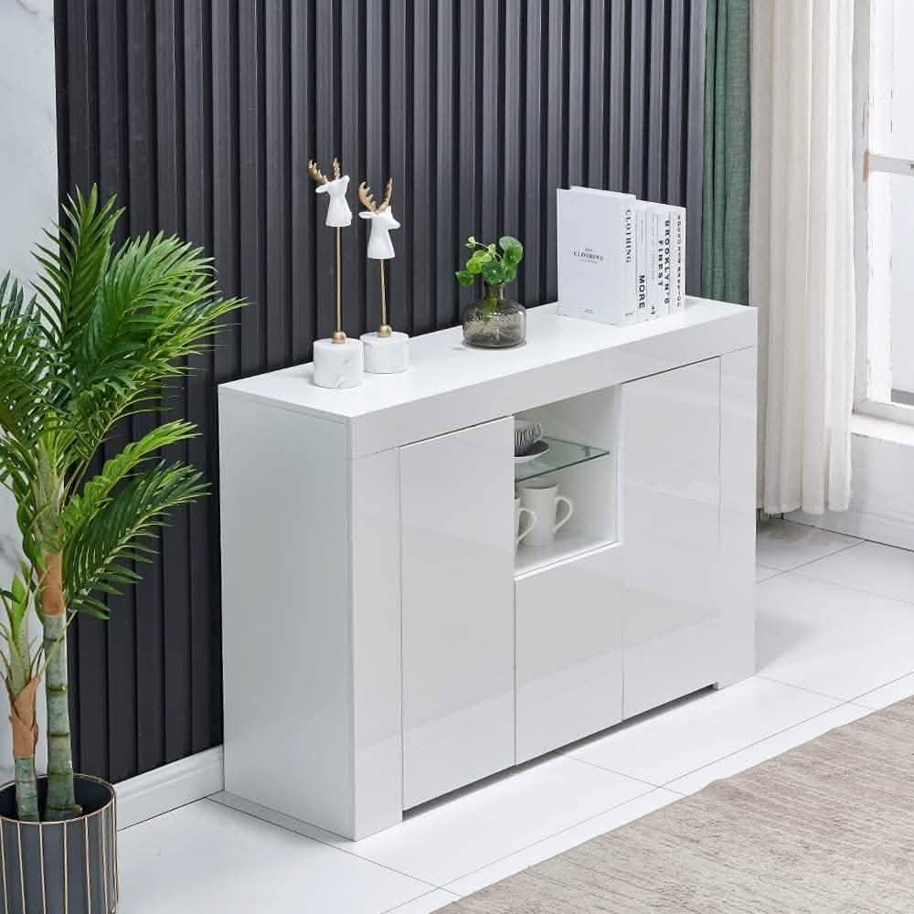 Kitchen Sideboard Cupboard with LED Light Closet & Storage - DailySale