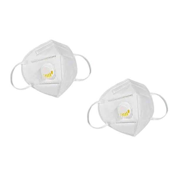 KN95 White Disposable Face Masks with Flow Exhalation Valve Wellness & Fitness 2-Pack - DailySale