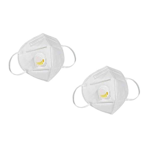 KN95 White Disposable Face Masks with Flow Exhalation Valve Wellness & Fitness 2-Pack - DailySale