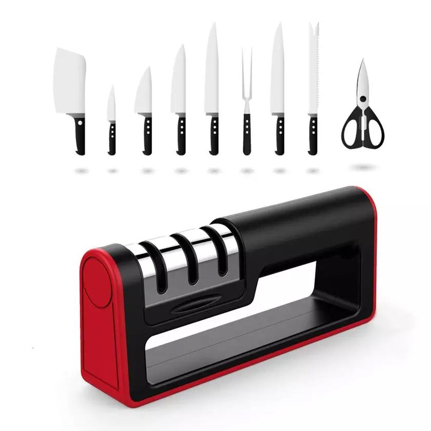 Knife Sharpener Professional Ceramic Tungsten Kitchen Sharpening System 3  Stage