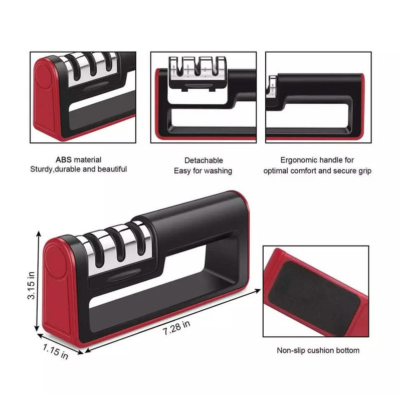 Knife Sharpener Professional Ceramic Tungsten Kitchen Sharpening System Tool Kitchen & Dining - DailySale
