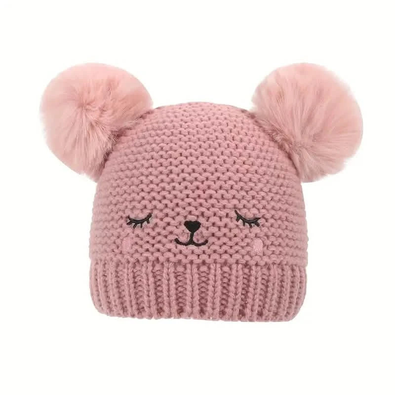 Knitted Beanie Hat, Cute Cold-proof Winter Hat For 6-24 Months Baby Girls Baby Pink - DailySale
