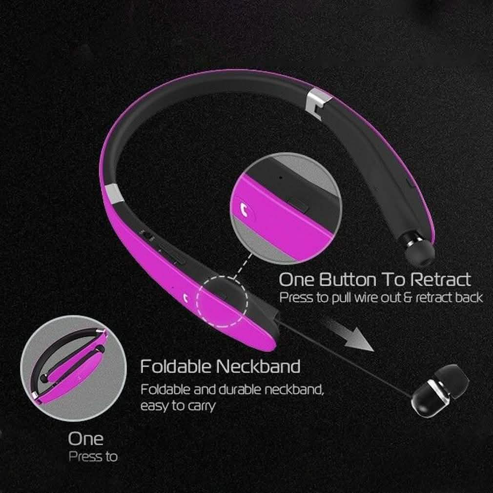 Kocaso Foldable Wireless Neckband Sweatproof Headset Headphones & Speakers - DailySale