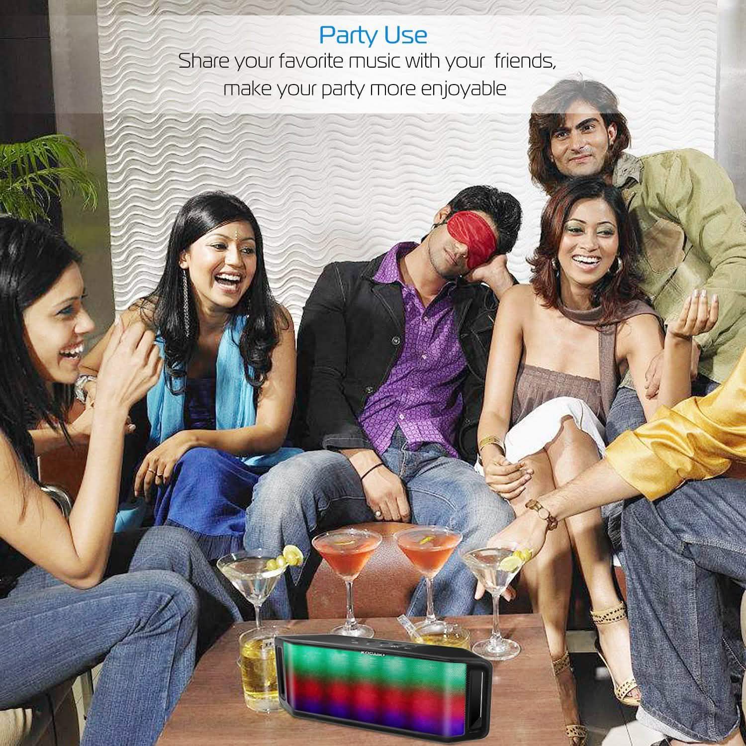 KOCASO LED Wireless Speaker Dynamic Multicolor Hands-Free Speakers - DailySale