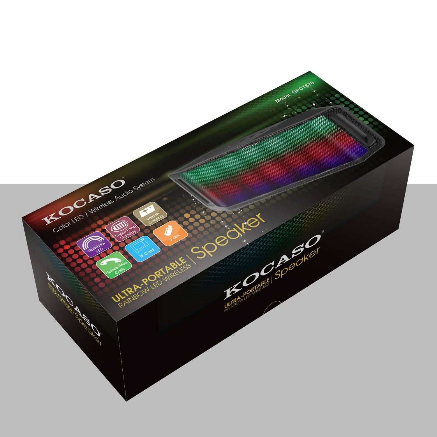 KOCASO LED Wireless Speaker Dynamic Multicolor Hands-Free Speakers - DailySale