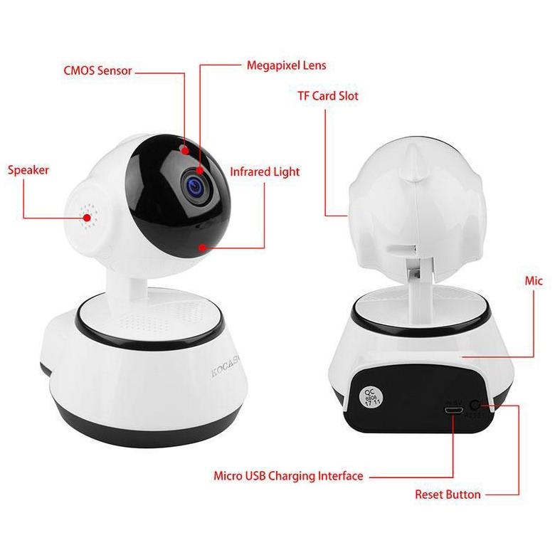 Kosaco 720P WiFi IP Camera Motion front and back