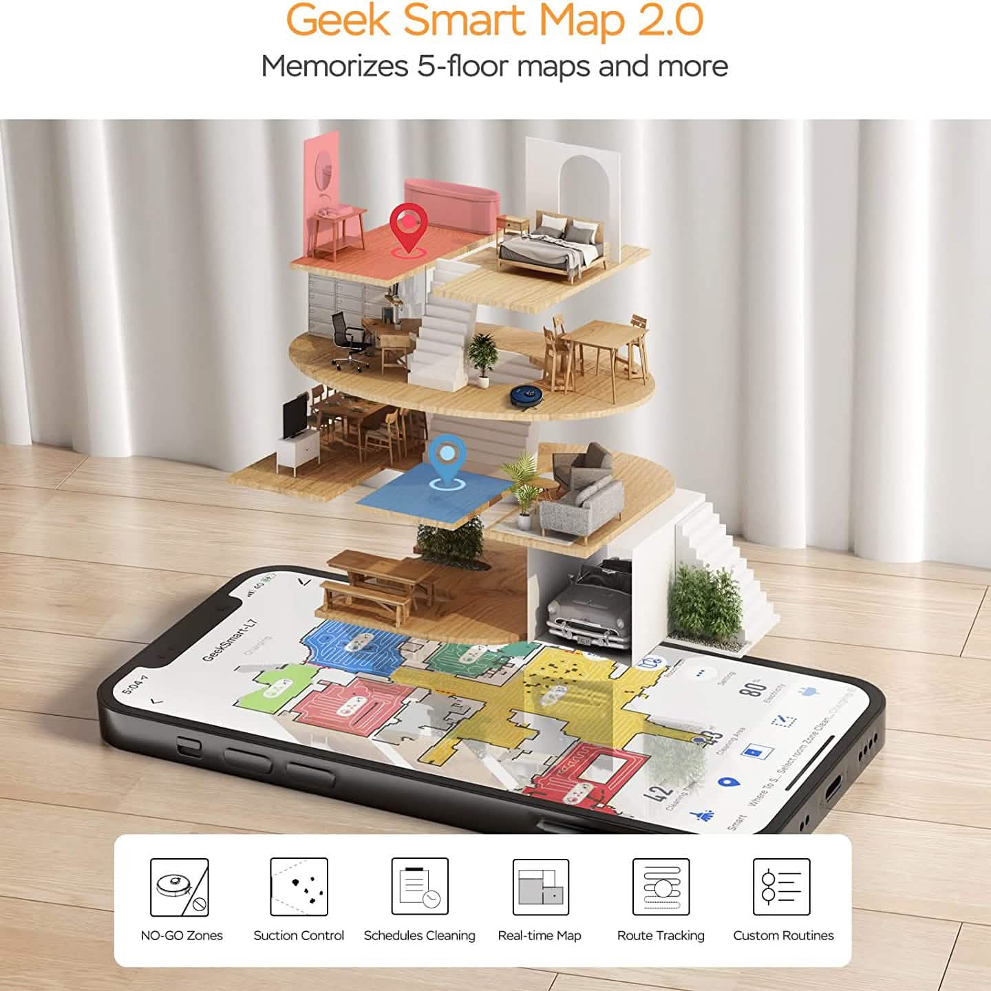 L7 Robot Vacuum Cleaner and Mop Household Appliances - DailySale