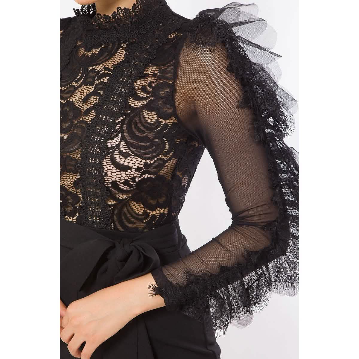 Lace And Crochet Top Detailed Fashion Romper Women's Tops - DailySale