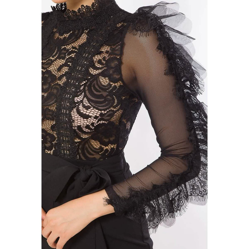 Lace And Crochet Top Detailed Fashion Romper Women's Tops - DailySale