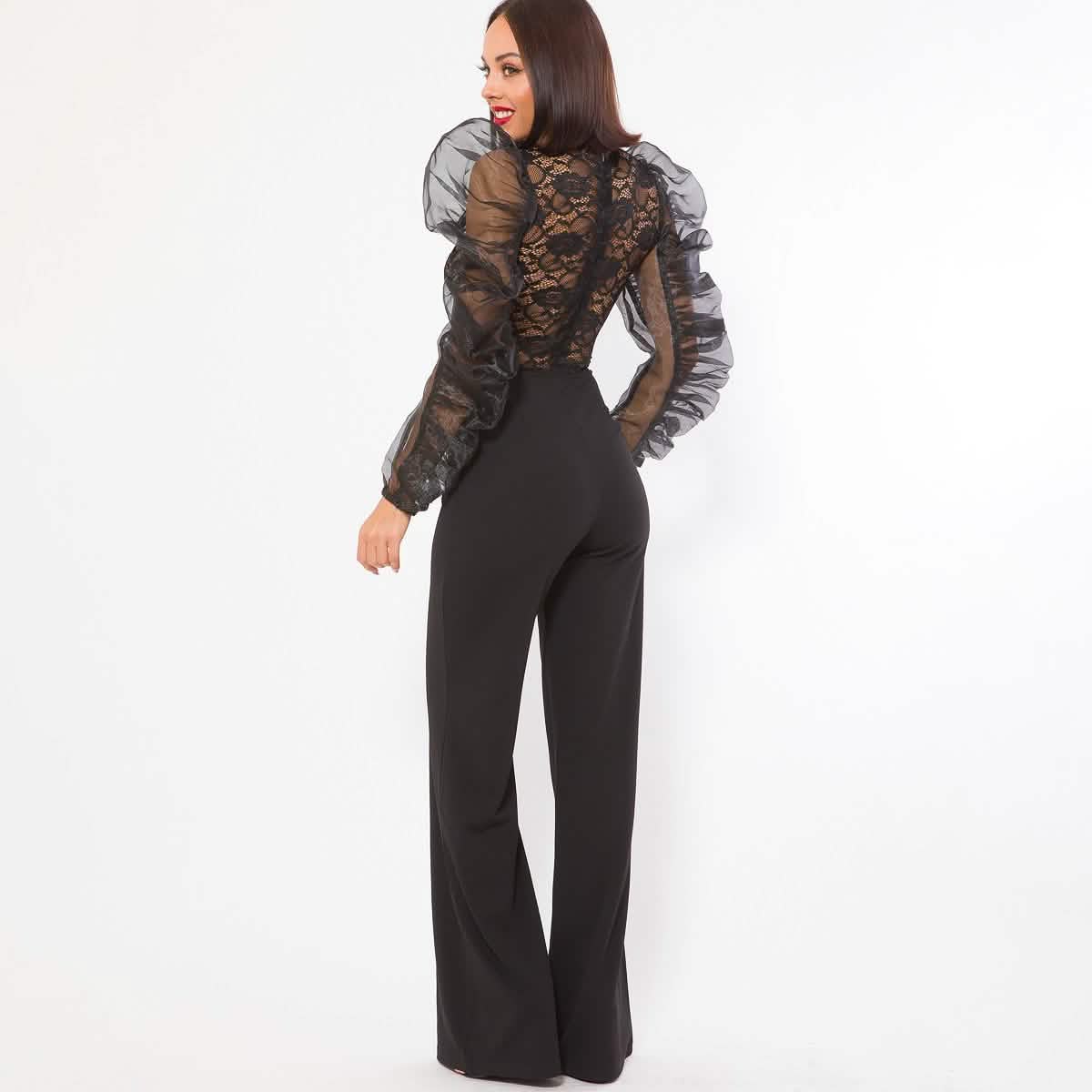 Lace Combined Fashion Jumpsuit Women's Tops - DailySale
