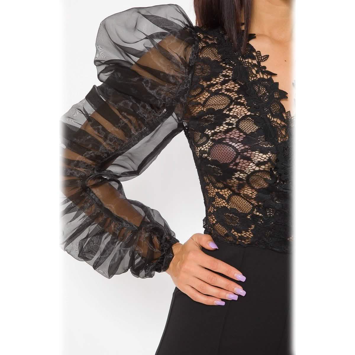 Lace Combined Fashion Jumpsuit Women's Tops - DailySale