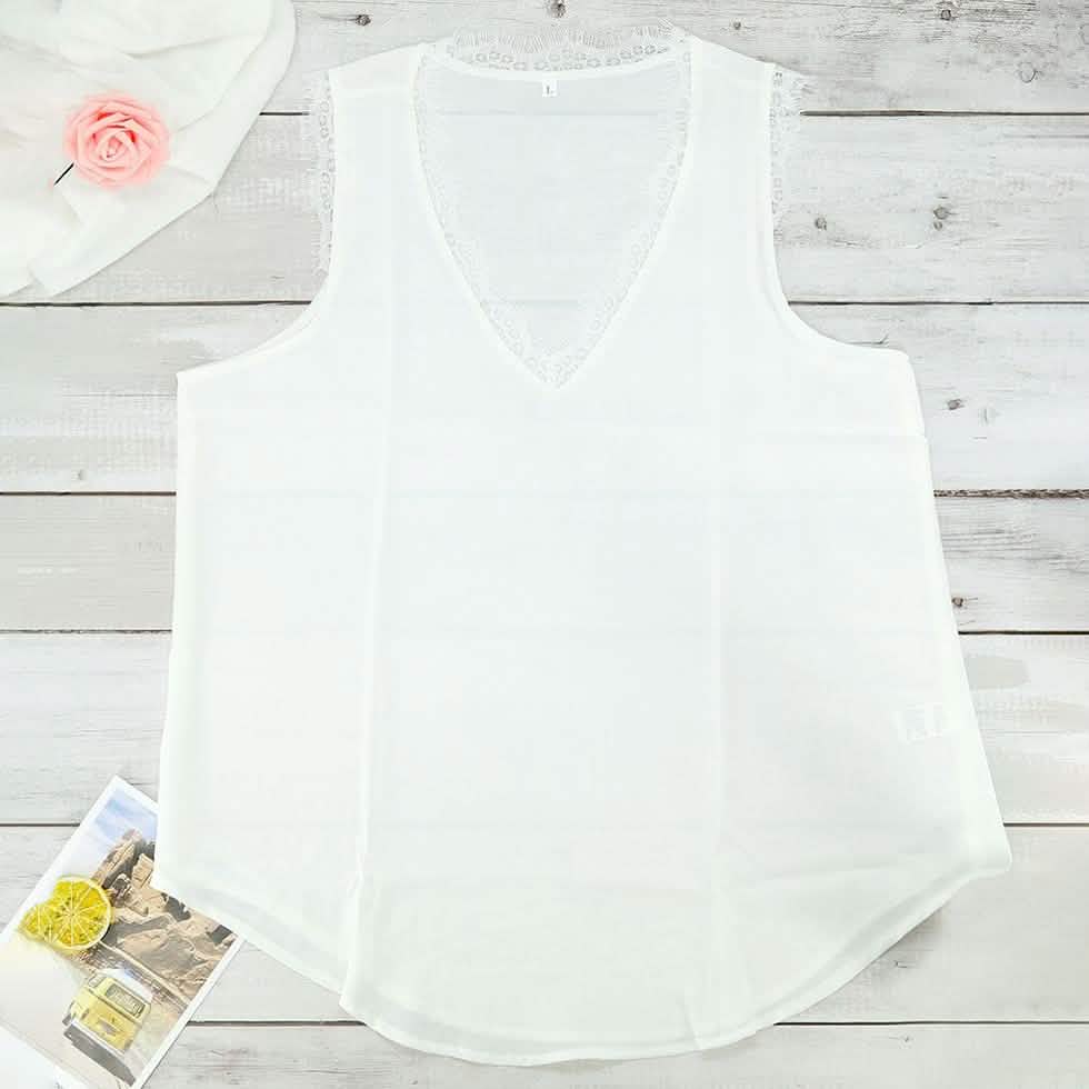 Lace Tank Top Women's Clothing S White - DailySale