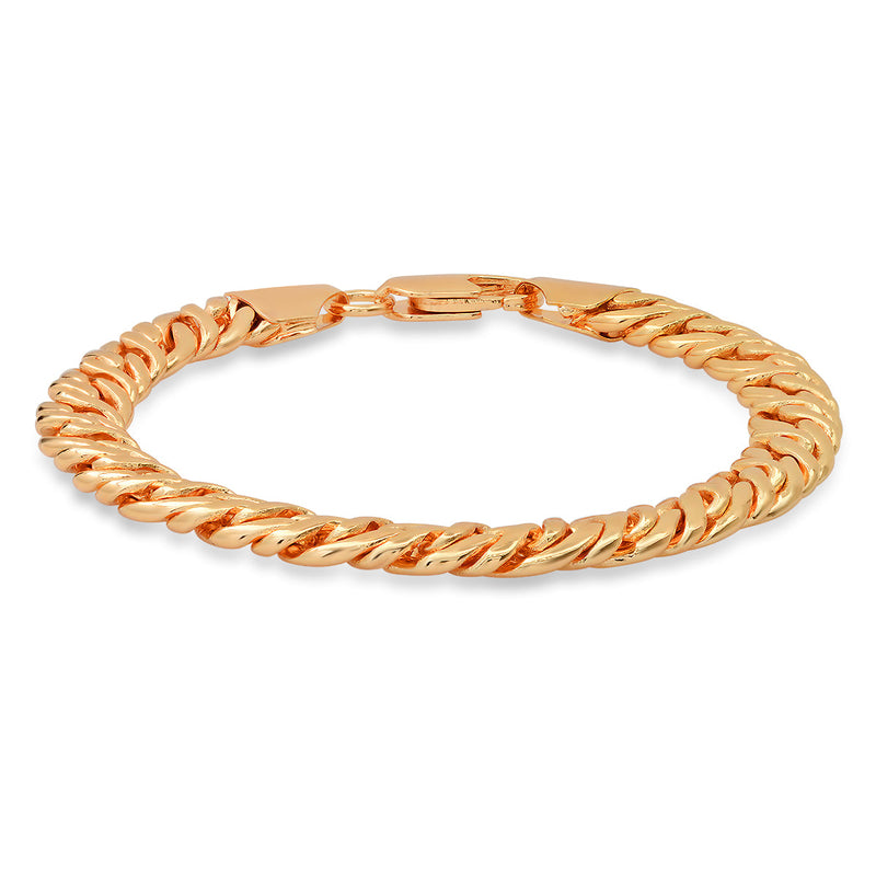 Ladies 18k Gold Plated Brass Curb Bracelet Bracelets Gold - DailySale