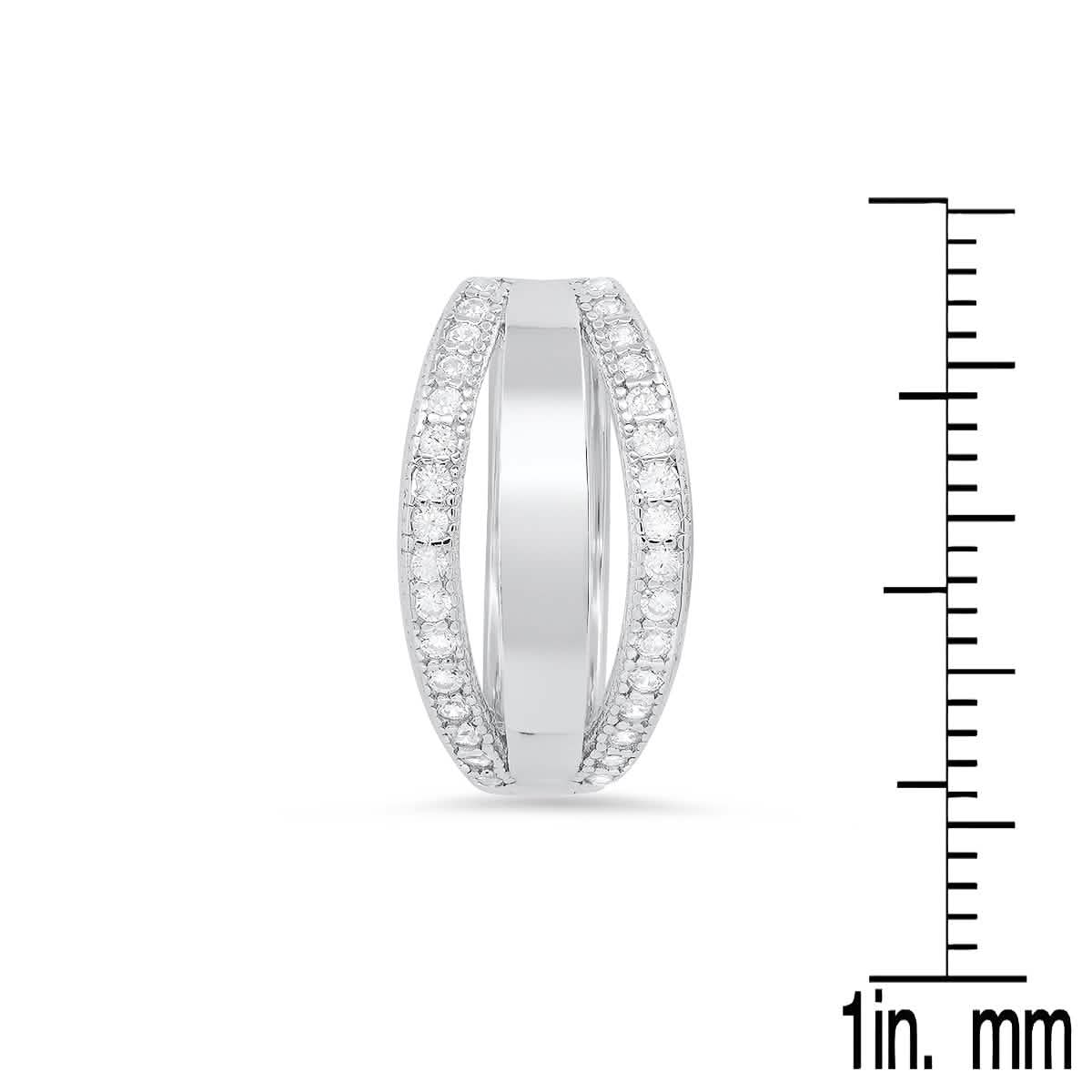 Ladies Sterling Silver And Simulated Diamonds Layered Huggies Earrings Earrings - DailySale