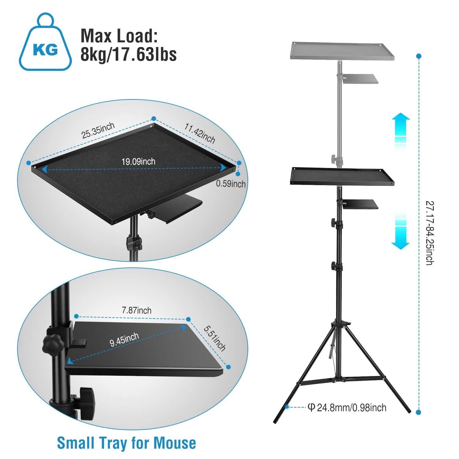 Laptop Projector Tripod Stand Adjustable Height Computer Accessories - DailySale