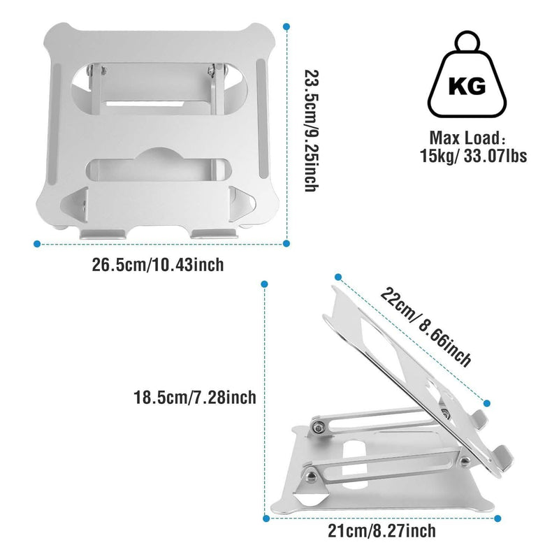 Laptop Stand Aluminum Angle Adjustable Computer Holder Riser Heat Vent Computer Accessories - DailySale