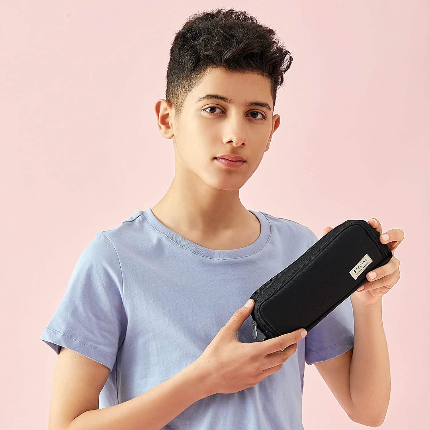 Large Capacity 3 Compartment Pouch Pencil Case Everything Else - DailySale