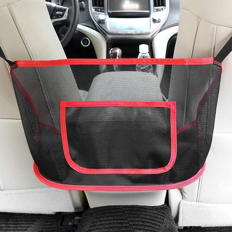 Large Capacity Car Seat Net Pocket Automotive Red - DailySale