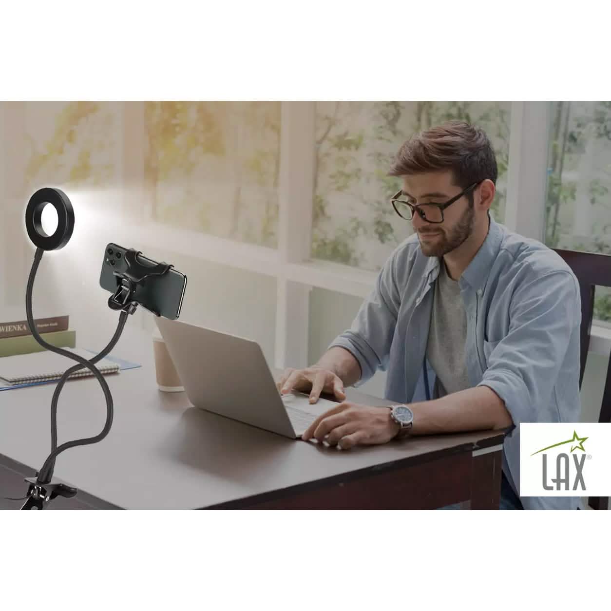 LAX Selfie Ring LED Light Stand with Desk Clip Mobile Accessories - DailySale